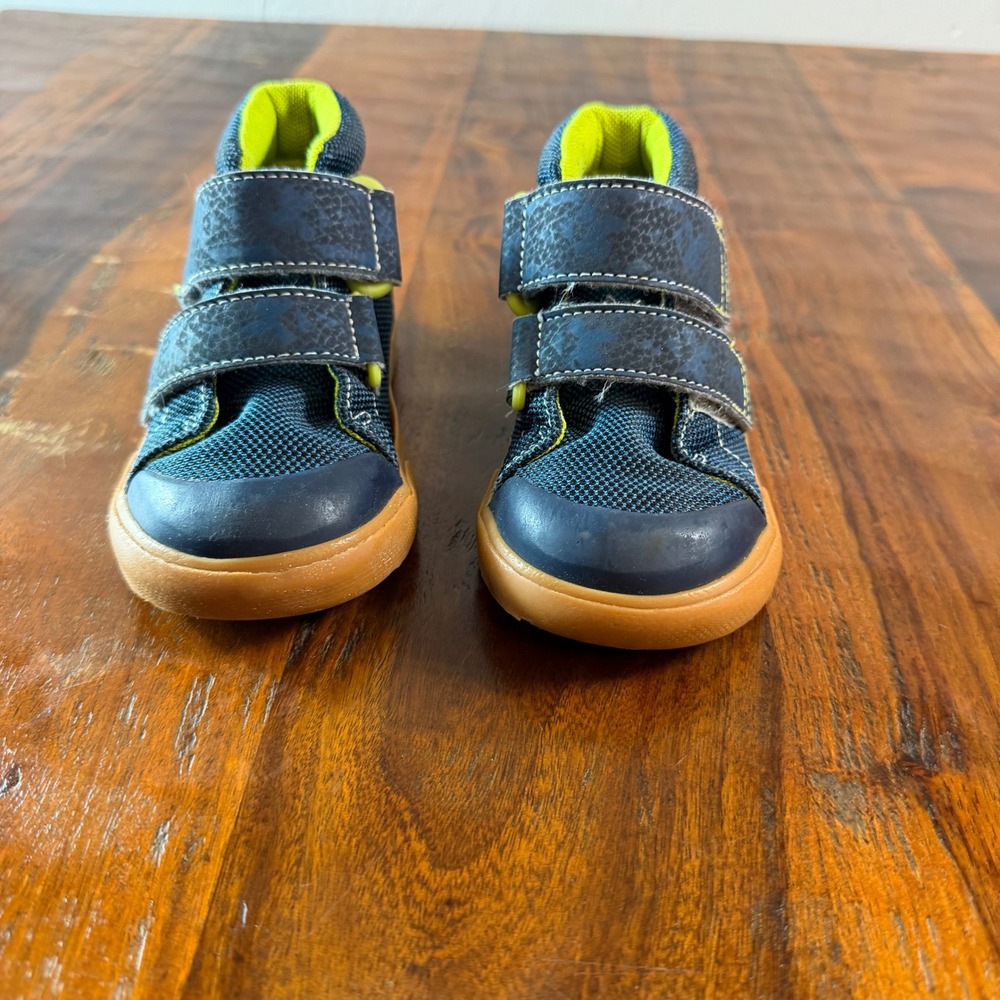 See Kai Run Kids Navy Blue Lime Green High Top Sneakers Size 8 Hook and Loop